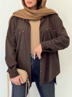 شومیز دو جیب بغل پنج دکمه کد 6582 - تصویر 10