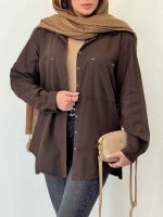 شومیز دو جیب بغل پنج دکمه کد 6582 - تصویر 17