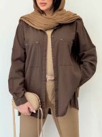 شومیز دو جیب بغل پنج دکمه کد 6582 - تصویر 24