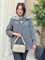 مانتو سه دکمه فریناز کد 6553 - تصویر 3