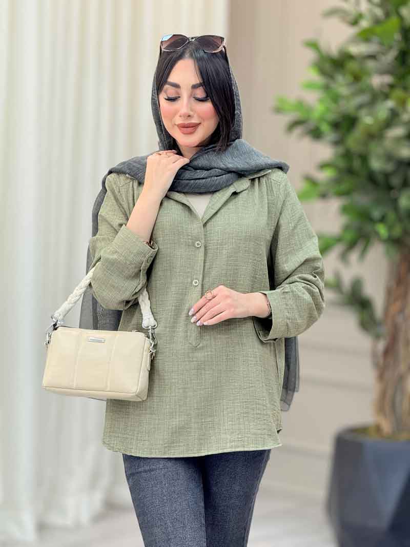 مانتو سه دکمه فریناز کد 6553 مانتو سه دکمه فریناز کد 6553