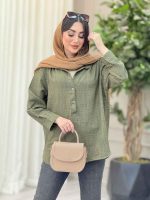 مانتو سه دکمه فریناز کد 6553 - تصویر 21