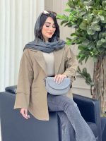 مانتو برش هلالی دو جیب آرزو کد 6579 - تصویر 10