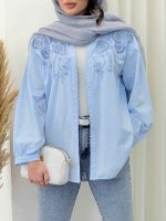 شومیز گلدوزی شیده کد 6590 - تصویر 10