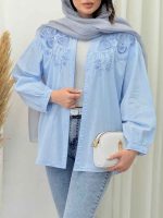 شومیز گلدوزی شیده کد 6590 - تصویر 18