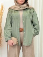 شومیز گلدوزی شیده کد 6590 - تصویر 20