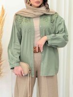 شومیز گلدوزی شیده کد 6590 - تصویر 13