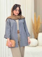 مانتو سر جیب دکمه آستین پاگن کد 6595 - تصویر 10