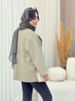 مانتو راه راه دو دکمه تیدا کد 6562 - تصویر 4