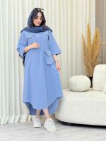 پیراهن جیب پاکتی کیف دار کد 6572 - تصویر 3