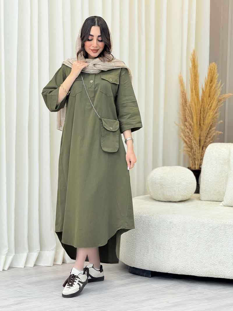 پیراهن جیب پاکتی کیف دار کد 6572 پیراهن جیب پاکتی کیف دار کد 6572