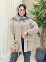 مانتو کتان ژیله دار پشت دکمه کد 6567 - تصویر 17