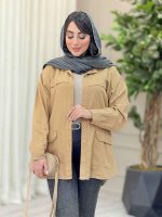 مانتو کتان ژیله دار پشت دکمه کد 6567 - تصویر 12