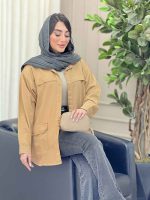 مانتو کتان ژیله دار پشت دکمه کد 6567 - تصویر 7