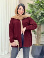 مانتو کتان ژیله دار پشت دکمه کد 6567