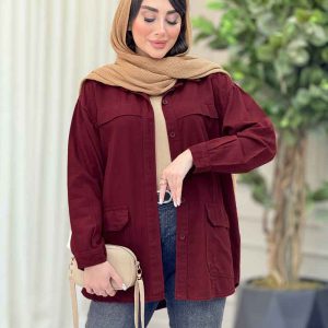 مانتو کتان ژیله دار پشت دکمه کد 6567