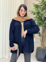 مانتو کتان ژیله دار پشت دکمه کد 6567 - تصویر 14