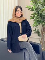 مانتو کتان ژیله دار پشت دکمه کد 6567 - تصویر 10