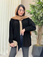 مانتو کتان ژیله دار پشت دکمه کد 6567 - تصویر 18