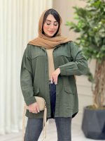 مانتو کتان ژیله دار پشت دکمه کد 6567 - تصویر 6