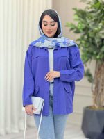 مانتو کتان ژیله دار پشت دکمه کد 6567 - تصویر 3