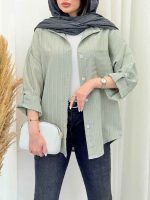 شومیز تک جیب فروغ کد 6593