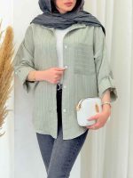 شومیز تک جیب فروغ کد 6593 - تصویر 11