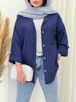 شومیز تک جیب فروغ کد 6593 - تصویر 2