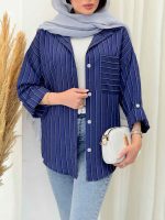 شومیز تک جیب فروغ کد 6593 - تصویر 5