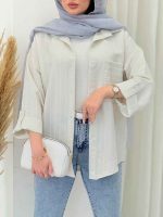شومیز تک جیب فروغ کد 6593 - تصویر 8