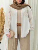 شومیز گلدوزی دلوان کد 6608 - تصویر 7