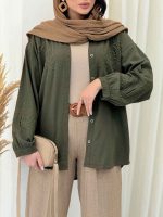 شومیز گلدوزی دلوان کد 6608 - تصویر 8