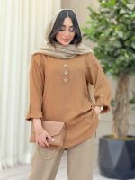 مانتو بغل سه دکمه چوبی کد 6571 - تصویر 22
