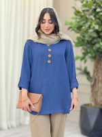 مانتو بغل سه دکمه چوبی کد 6571 - تصویر 20