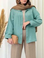 شومیز پشت پیله نیلوفر کد 6551 - تصویر 5
