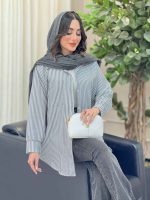 مانتو راه راه تک جیب کد 6538 - تصویر 19