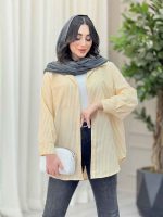 مانتو راه راه تک جیب کد 6538 - تصویر 8