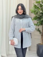 مانتو راه راه تک جیب کد 6538 - تصویر 6