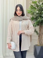 مانتو راه راه تک جیب کد 6538 - تصویر 15