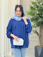 شومیز پیله دار آستین کش کد 6534 - تصویر 7