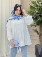 شومیز پیله دار آستین کش کد 6534 - تصویر 11