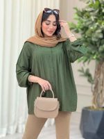 شومیز پیله دار آستین کش کد 6534