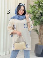 مانتو جلو بسته خامه دوزی کد 6555 - تصویر 29