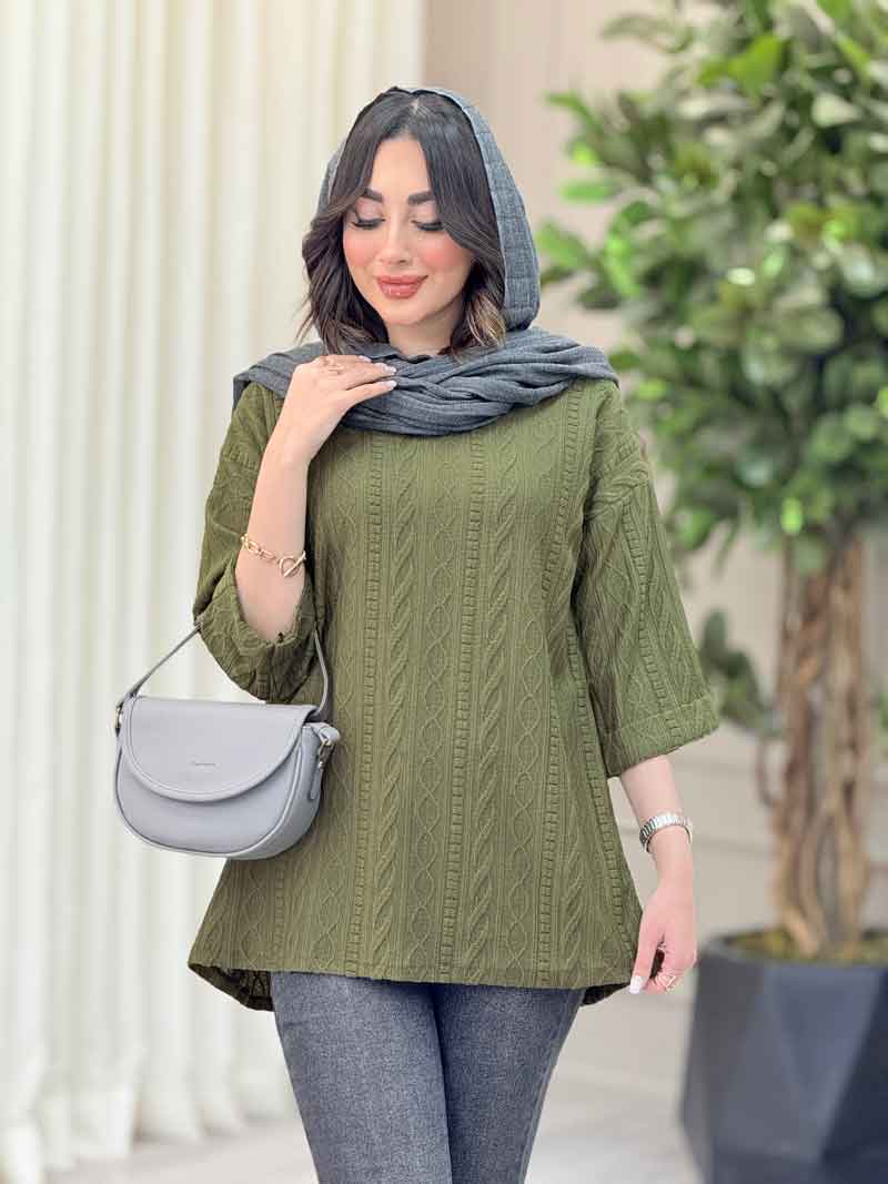 شومیز جلو بسته مهرنوش کد 6402 شومیز جلو بسته مهرنوش کد 6402