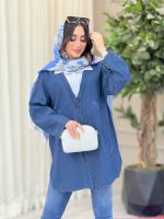 مانتو جین ترکیبی جلو دکمه کد 6609