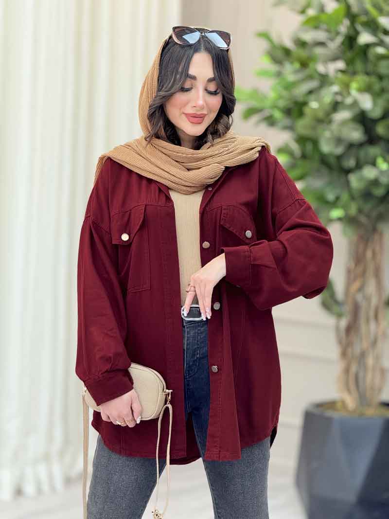 مانتو جیب پاکتی پرنیا کد 6569 مانتو جیب پاکتی پرنیا کد 6569