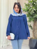 شومیز جلو چین دوخت دار کد 6533 - تصویر 3