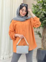 شومیز جلو چین دوخت دار کد 6533