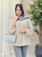 شومیز جلو چین دوخت دار کد 6533 - تصویر 6