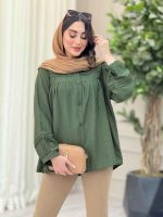 شومیز جلو چین دوخت دار کد 6533 - تصویر 8